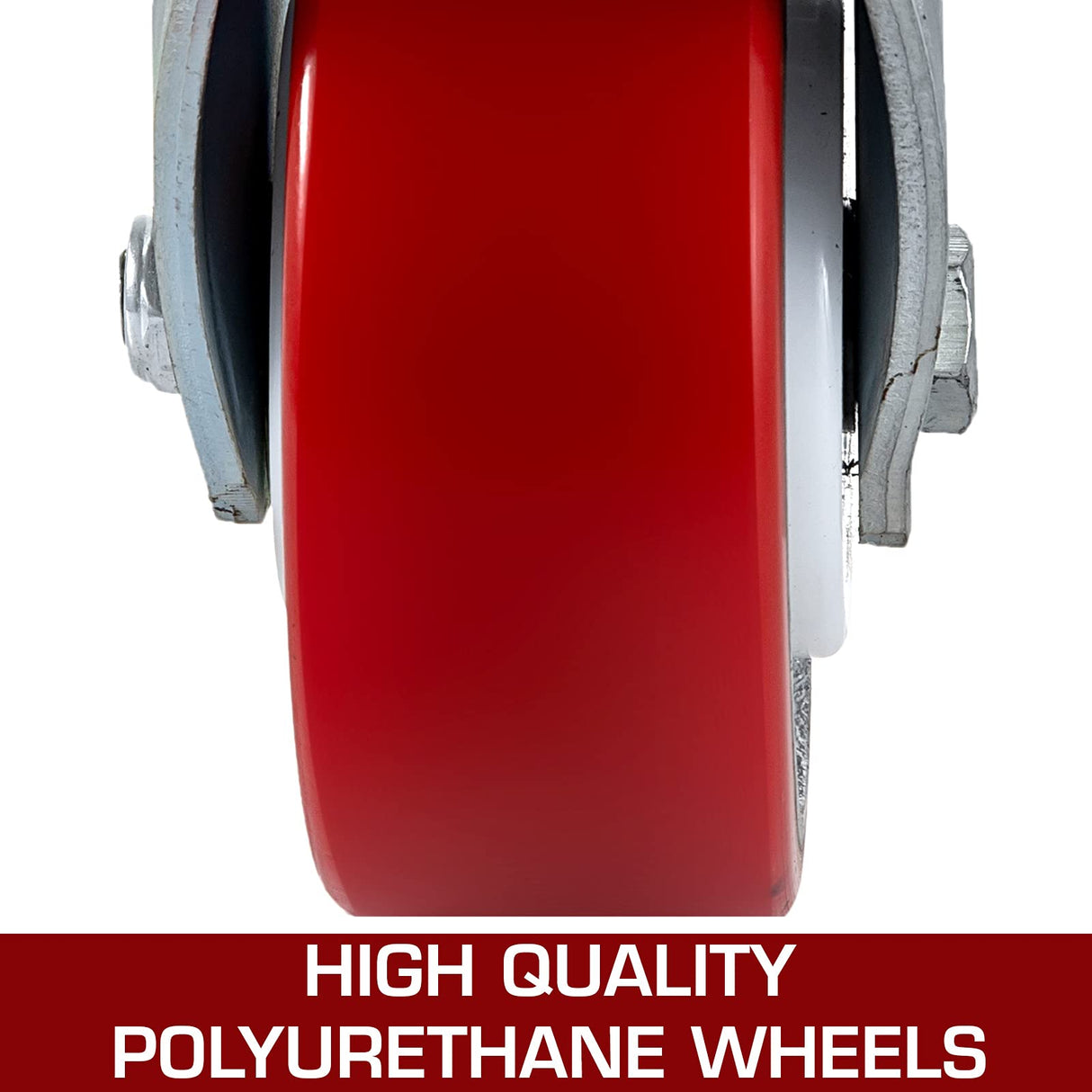 VEVOR Caster Wheels Set of 4, 6" Heavy Duty Casters (2 Rigid and 2 Swivel Casters with Side Brake) Polyurethane Iron Core Plate 4000LBS Capacity VEVOR