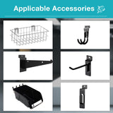 NeatiEase Slatwall Panel Wall Storage Systems, 4 x 8ft Slat Wall Paneling Garage Wall Organizer, Heavy Duty Wall Mounted PVC Wall Rack (Gray) NeatiEase