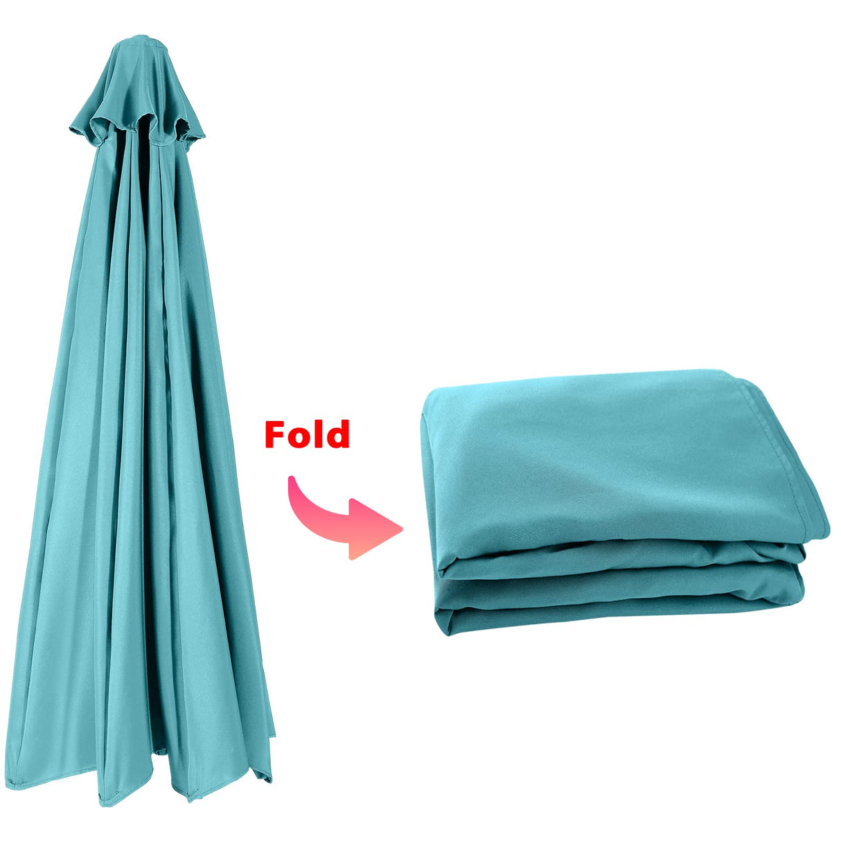 ABCCANOPY 9ft Outdoor Umbrella Replacement Top Suit 8 Ribs (Turquoise) ABCCANOPY