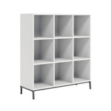 Sauder North Avenue White 9-Cube Organizer with Metal Base Sauder
