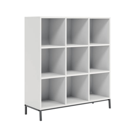 Sauder North Avenue White 9-Cube Organizer with Metal Base Sauder