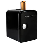 Frigidaire Mini Portable Compact Personal Fridge Cooler, 4 Liter Capacity Chills Six 12 oz Cans, 100% Freon-Free & Eco Friendly, Includes Plugs for Home Outlet & 12V Car Charger – Black Frigidaire