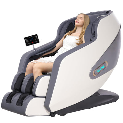 OWAYS Massage Chair, 2024 3D Massage Chairs, AI Voice Control Zero Gravity Massage Chairs Full Body Shiatsu Scan and Recliner Chair SL Track with Yoga Stretch, Heating, Touch Screen (White&Blue)