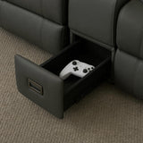 GUEAPY Reclining Loveseat Sofa with Heat and Massage, 70" Leather Dual Recliner Couch with Cup Holders, Storage Drawer & Infinite Reclining Angles,Reclining Loveseat for Living Room, Apartment, RV GUEAPY