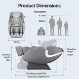 BOSSCARE 2025 Full Body Zero Gravity Massage Chair, APP Control Shiatsu Massaging Recliner with Foot Roller, Back Heated, Bluetooth Speaker, Touch Screen for Family & Friends BOSSCARE