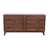 Flash Furniture Hatfield Engineered Wood TV Stand for up to 64" TVs, Media Console/TV Cabinet with Adjustable Shelf and Soft Close Doors, Dark Walnut Flash Furniture