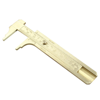 Piutouyar 80mm/3.15" Pocket Vernier Caliper Ruler, Brass Sliding Gauge Pocket Caliper, Mini Measuring Tool Double Scale mm/inch Metal Handy Caliper