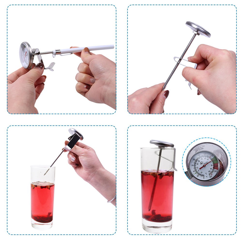KT THERMO Instand Read 2-Inch Dial Thermometer,Best for The Coffee Drinks,Chocolate Milk Foam KT THERMO