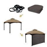 Gazebo Universal Replacement Privacy Curtain – Hugline 10' x 12' Gazebo Side Wall Outdoor Privacy Panel with Zipper (Brown) Hugline