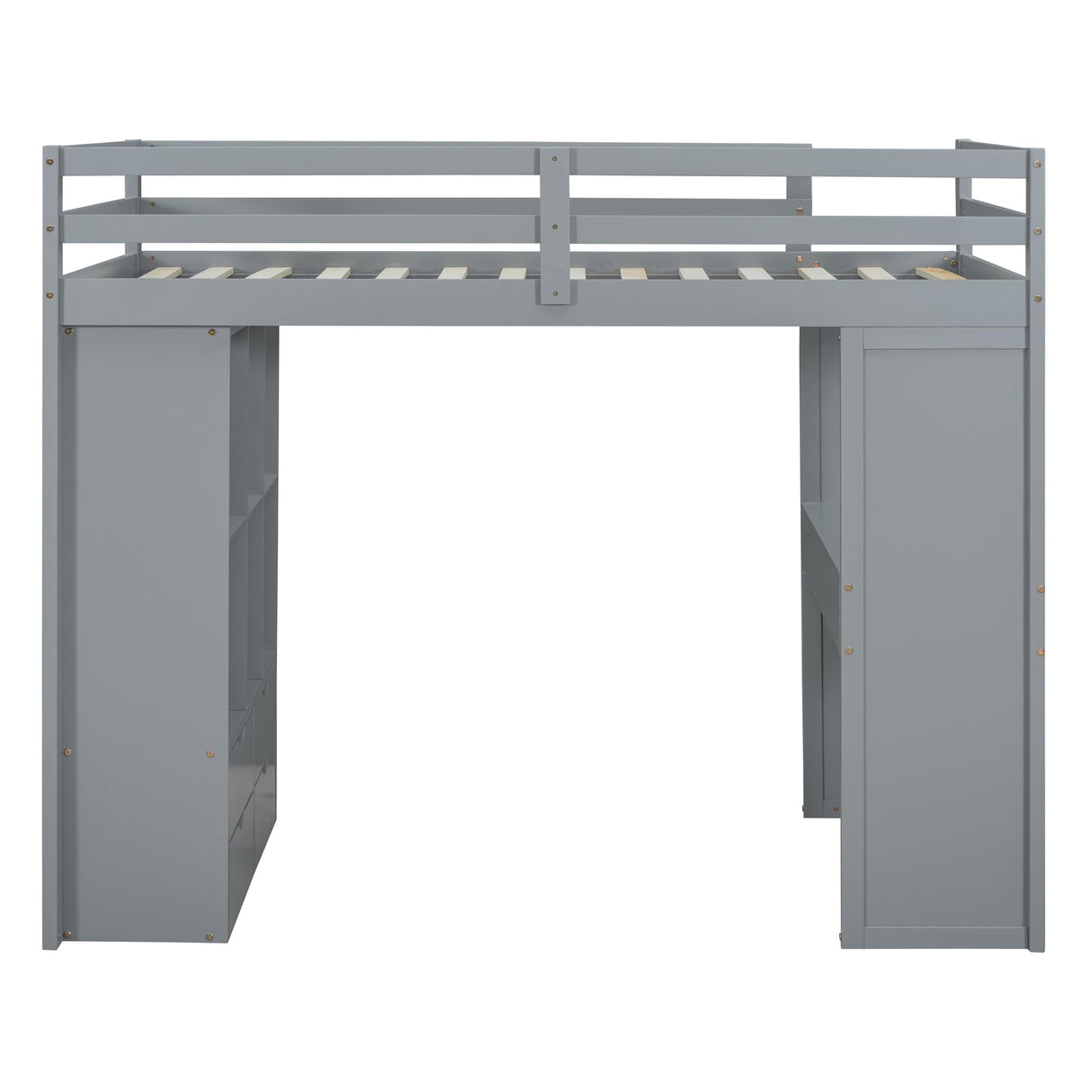 Harper & Bright Designs Twin Size Loft Bed with Desk & Storage Shelves, Wood Loft Bed Twin Size with LED Lights, Hight Loft Bed Frame for Kids,Boys,Girls,Teens, Gray Harper & Bright Designs