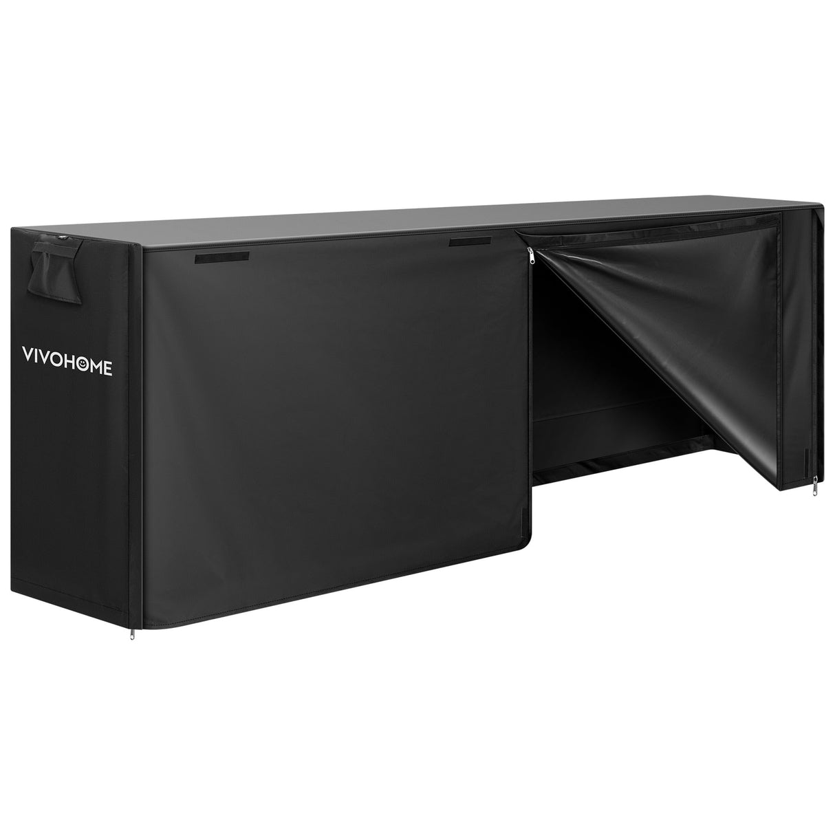 VIVOHOME 8ft Log Rack Cover, Heavy Duty 600D Oxford Outdoor Firewood Storage Cover with Zipper and Hook Loop Tape (Log Rack not Included) VIVOHOME