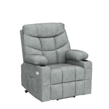 YITAHOME Electric Power Lift Recliner Chair for Elderly, Fabric Recliner Chair with Massage and Heat, Spacious Seat, USB Ports, Cup Holders, Side Pockets, Remote Control (Grey) YITAHOME