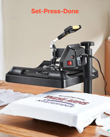 VEVOR 8 in 1 Heat Press Machine 15x15 Inch, 360° Swing Away Tshirt Press, Digital Professional Sublimation Heat Transfer for T Shirts Hat Cap Mug Plate VEVOR