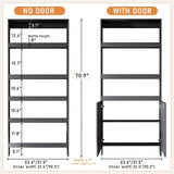Book Shelf, Behind the Door Bookshelf with Shelves 5 Shelf Bookcase with Doors, Hidden Storage Behind Door with Baffle for Living Room Bedroom Children's Room White 31.5''*4.7''*70.9''(four-door) LINLIUA