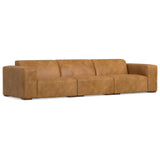 SIMPLIHOME Rex 3-Seater Modular Sofa in Full-Grain Genuine Leather, Sienna, 122-inches Wide, Handcrafted Modern-Style Leather Couch for Living Room and Family Room SIMPLIHOME