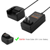 Shentec 20V Li-ion Charger PCC692L PCC691L Compatible with 20V Porter Cable PCC685L PCC680L PCC681L PCC682L PCC699L,Also Compatible with 20V Black & Decker LBXR20 LB20 LBX20 Lithium Battery Shentec