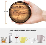 Britimes Set of 6 Coaster for Drinks Absorbent with Cork Base, Metal Holder, Round Wooden Stone Drink Mat for Coffee Wood Table, Gift for Birthday, Farmhouse Housewarming Room Bar Decor Retro 2 Britimes