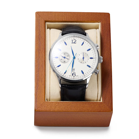 Oirv Solid Wood Single Watch Display Stand Showcase Jewelry Stand Watch Holder with Pillow(Square Single, Creamy-white) Oirlv