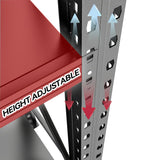 Heavy Duty 5-Tier Metal Shelving Unit with Adjustable Heights - 67" W x 63" H x 19.6" D, 4500 lbs Load Capacity - Industrial Garage Storage Solution for Workshop, Basement, and Home Organization Notmise