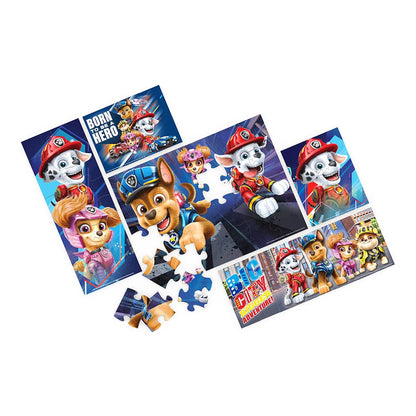 Paw Patrol The Movie - Set of 5 Wood Puzzles with Storage Box for Kids - Ages 4 and Up