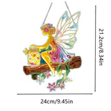 hyzsj DIY Hanging Diamond Art Pendant Painting Kit,Acrylic 5D Fairy Painting Window Pendants, Special Crystal Gem Craft Painting Kit Ornament 8.3x9.4inch hyzsj