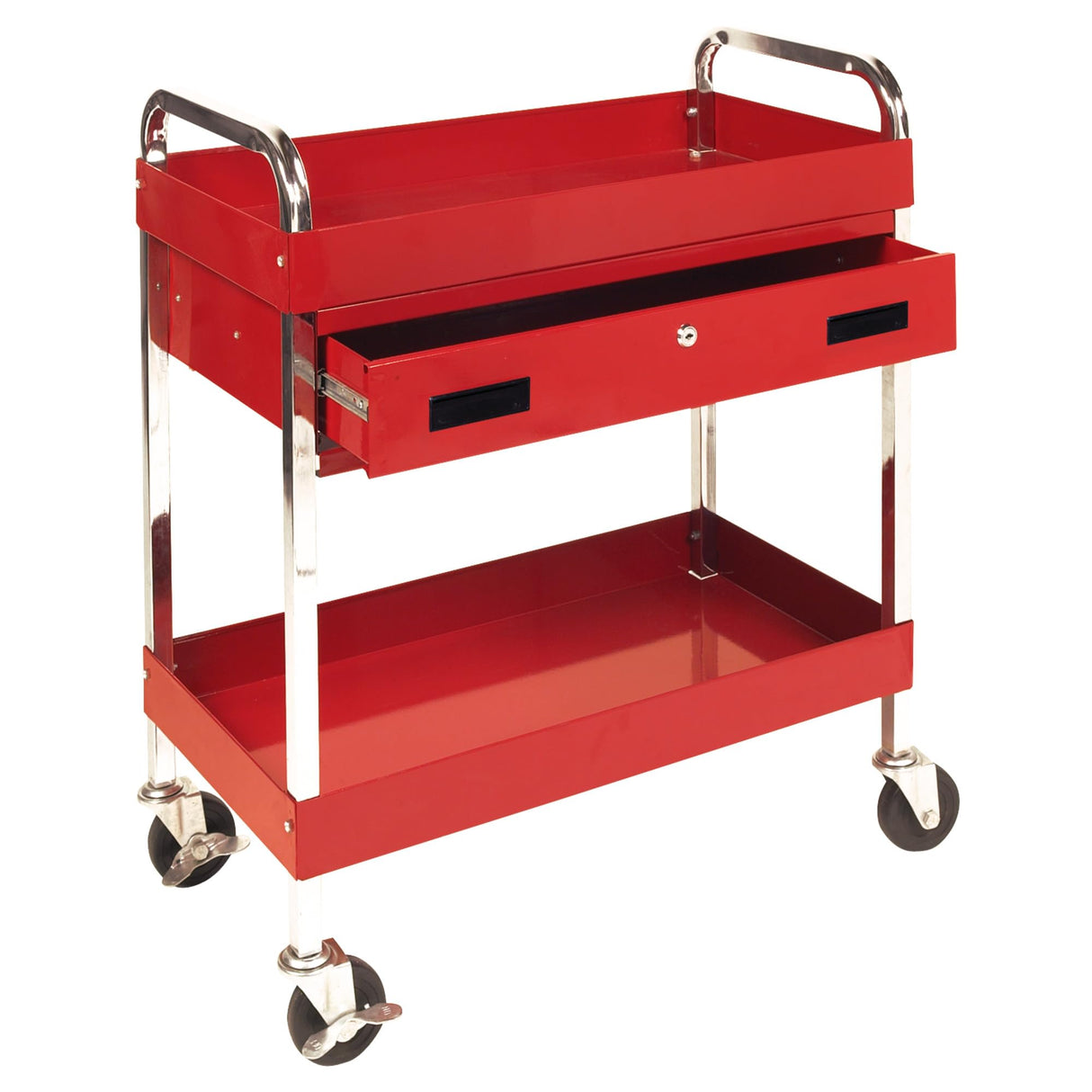 Performance Tool W54004 Two Shelf Utility Cart with Drawer Performance Tool