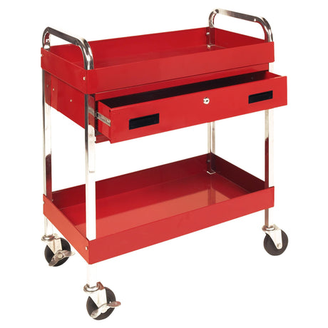 Performance Tool W54004 Two Shelf Utility Cart with Drawer Performance Tool