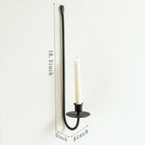 Remenna Metal Wall Candle Sconce Holder Set of 2 Wall Mount Candle Holders Modern Wall Candle Sconces Hanging for Living Room Farmhouse Fireplace Wedding 16.5"×5"×3" (Black) Remenna