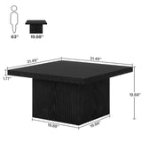 Tribesigns Square Coffee Table, 31.5-Inch Fluted Coffee Table, Mid-Century Modern Living Room Table, Large Cocktail Table for Living Room, Easy Assembly, Black Tribesigns