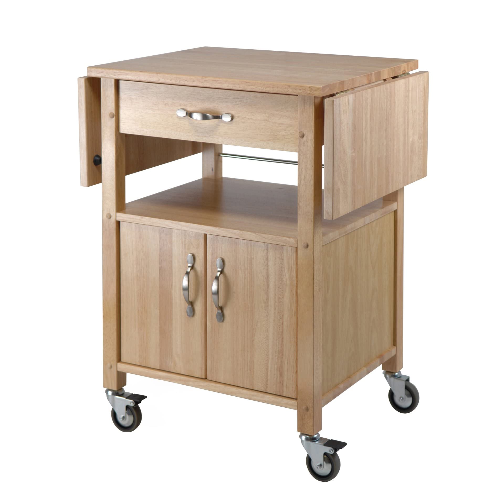 Winsome Wood Drop-Leaf Kitchen Cart - WoodArtSupply