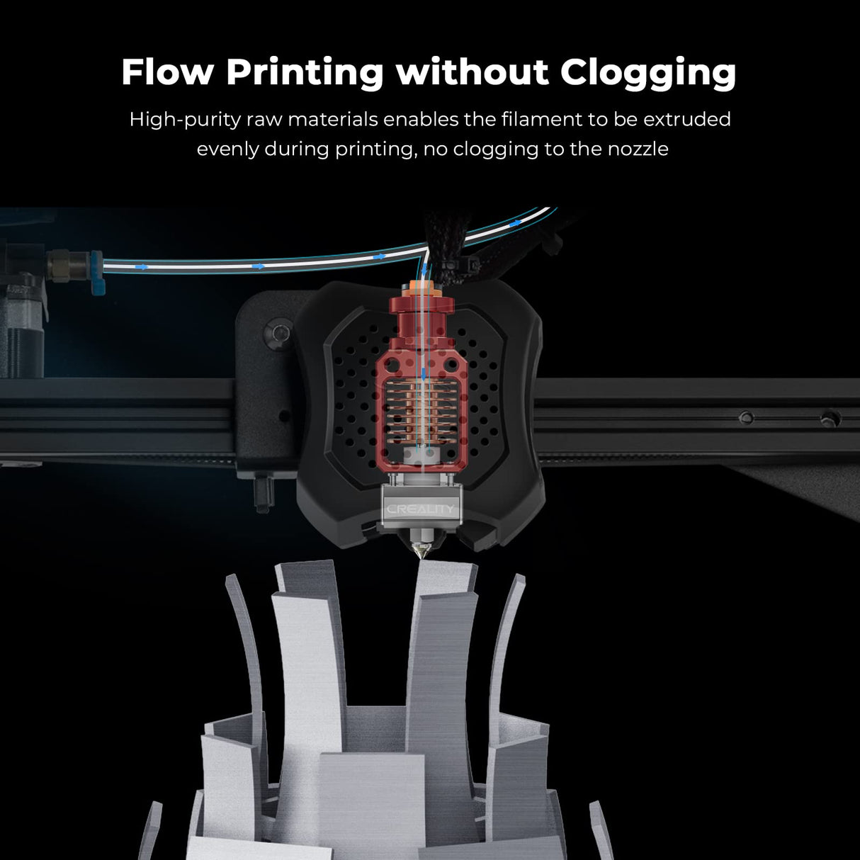 Creality 3D Printer Filament 1.75mm, Ender PLA Filament No-Tangling Smooth Printing Without Clogging No Warping, Fit Most FDM 3D Printers, 1kg Spool, Dimensional Accuracy +/- 0.02mm, Gray Creality