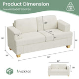 YOUDENOVA Sofa, 2 Piece Set Comfy Couch, 3 Seater & Loveseat Sofa with Deep Seats, Modern Sleeper Couch for Living Room, Beige Chenille YOUDENOVA