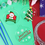 20Pcs 3 Inch Clear Blank Acrylic Christmas Ornaments 2024 Unfinished Round Acrylic Christmas Hanging Ornaments for Christmas Tree Decoration DIY Craft XWAIO