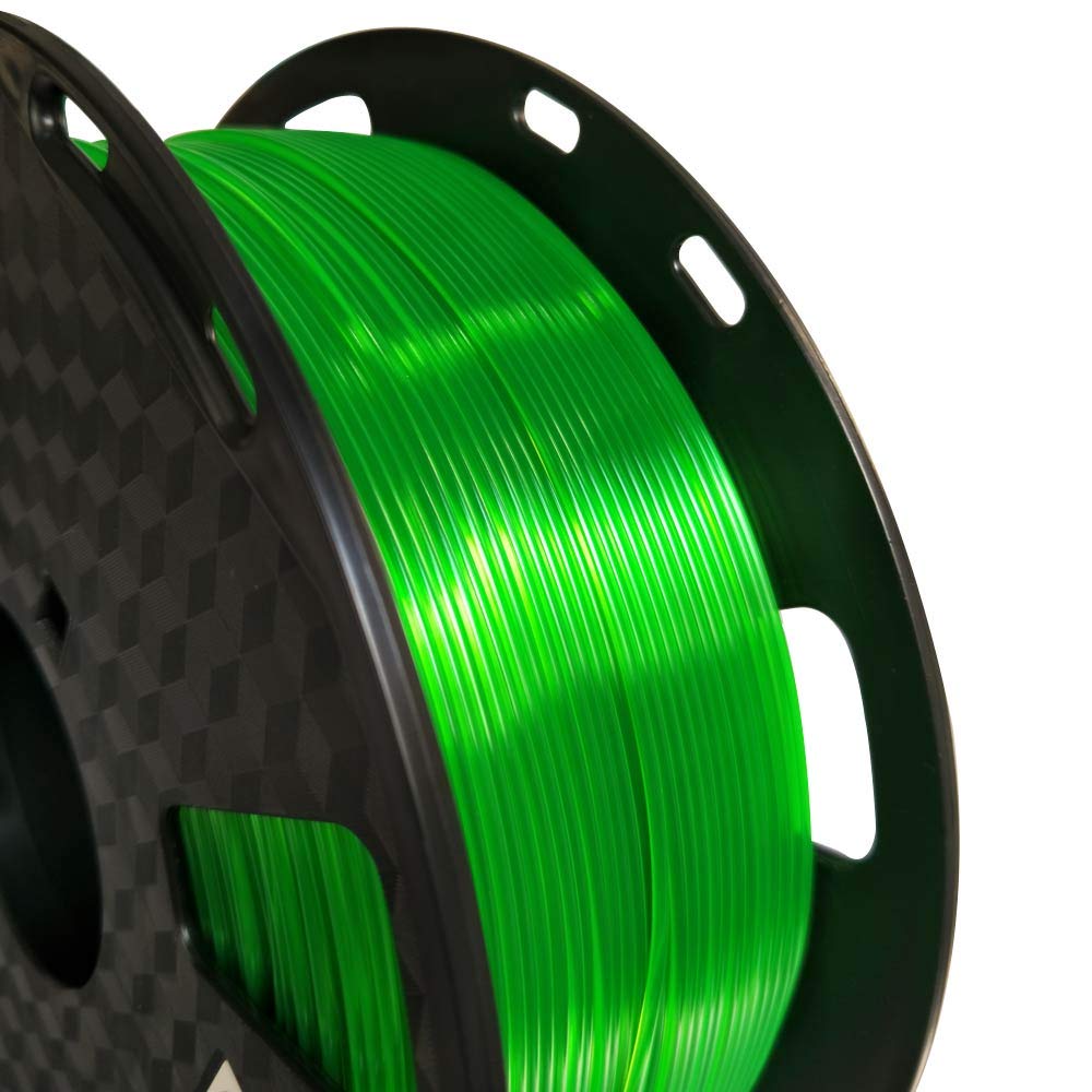 Translucent Green PETG Filament 1.75 mm 1KG 3D Printer Filament 2.2LBS Spool 3D Printing Materials Fit Most FDM Printer Easy to Print CC3D Grass Green Color CC3D