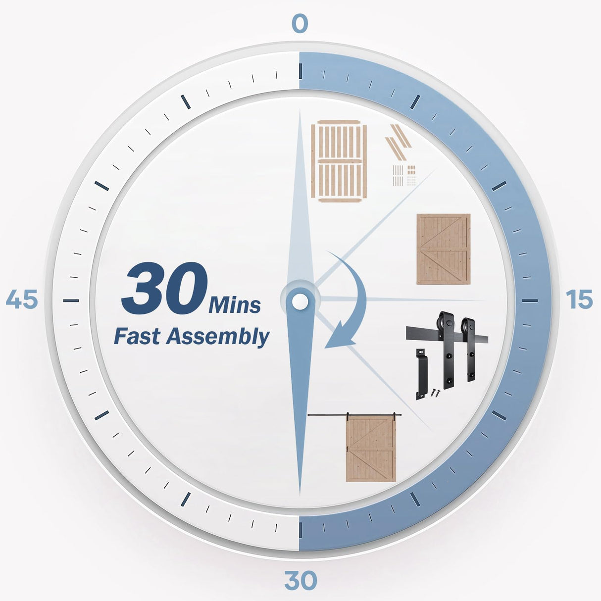 FREDBECK 60in x 84in Wood Barn Door with 10FT Barn Door Hardware Kit Included K Shape Solid Spruce Wood Panel Need to Assembly FREDBECK