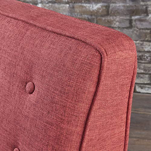 Christopher Knight Home GDFStudio Mervynn Mid-Century Modern Fabric Recliners, 2-Pcs Set, Red / Dark Espresso