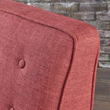 Christopher Knight Home GDFStudio Mervynn Mid-Century Modern Fabric Recliners, 2-Pcs Set, Red / Dark Espresso