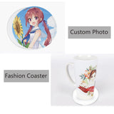 10 Pcs Leather Sublimation Coasters Blanks Bulk with Sewn Edge, 4x4 Inch Thin Sublimation Blank Cup Mat Heat Transfer Press DIY Crafts (Round (10 pcs 4x4 Inch)) Joiit