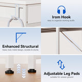 Casaottima 32 Inch Small Office Computer Desk with 2 Drawers & Headphone Hook - Compact Writing Desk for Home Office, Study or Work, Modern Space-Saving Design for Small Spaces, White Casaottima