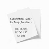 PYD Life Sublimation Paper 8.2 x 11.5 Inch A4 Size,100 Sheets,Heat Transfer Paper for Sublimation Blanks Mugs Tumblers Water Bottles T-shirt Bags Use Sublimation Ink 125 g PYD Life