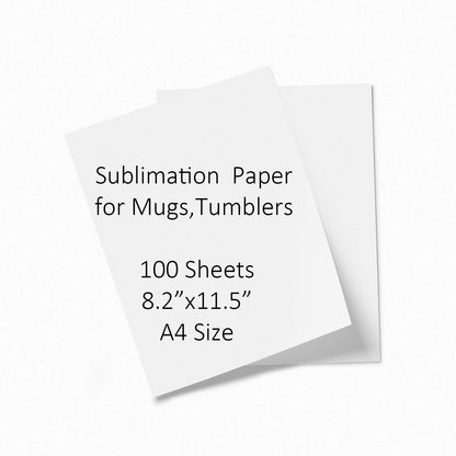 PYD Life Sublimation Paper 8.2 x 11.5 Inch A4 Size,100 Sheets,Heat Transfer Paper for Sublimation Blanks Mugs Tumblers Water Bottles T-shirt Bags Use Sublimation Ink 125 g