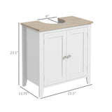 kleankin Pedestal Sink Storage Cabinet, Under Sink Cabinet with U-Shape and Adjustable Internal Shelf, White kleankin