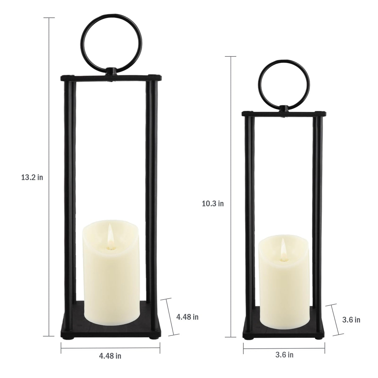 Rustic Farmhouse Lantern Decor,Lanterns Decorative Outdoor,Modern Farmhouse Lantern Decor Set of 2 OYEFLY