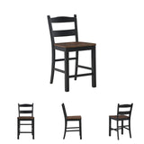 Signature Design by Ashley Valebeck Casual Rustic Counter Height Bar Stool with Contoured Seat and Footrest, Set of 2, Wood, 24" High, Black & Dark Brown Signature Design by Ashley