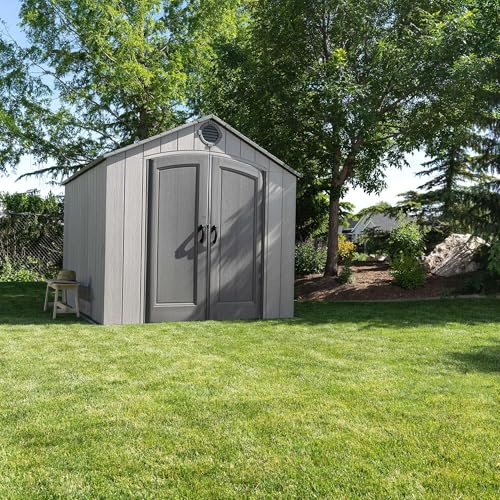 Lifetime Outdoor Storage Shed, 8 x 10 Foot, Gray Lifetime