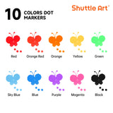 Shuttle Art Dot Markers, 10 Colors Washable Markers for Toddlers,Bingo Daubers Supplies Kids Preschool Children, Non Toxic Water-Based Shuttle Art