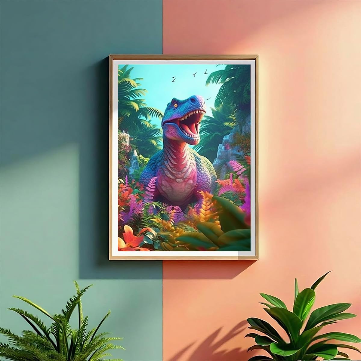 DIY 5D Diamond Art Kits (12 * 16 Inch),Mosaic Diamond Painting, Art for Dinosaur, Embroidery Full Drill for Animals, Art Kits Rhinestone Craft for Home Wall Decor Amz Camel