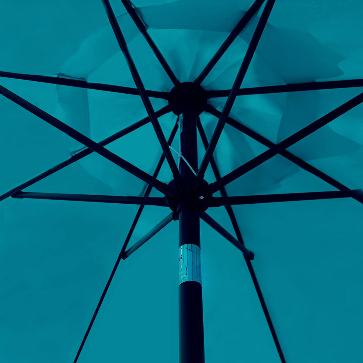 Sunnyglade 9' Patio Umbrella Outdoor Table Umbrella with 8 Sturdy Ribs (Teal Blue) Sunnyglade