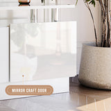 oneinmil Fireplace TV Stand with 36” Electric Fireplace, 70” 2 Tier TV Console Stand for TVs Up to 80", LED Light Entertainment Center, Fireplace for The Living Room TV Stand, White oneinmil