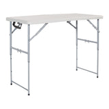 Office Star Resin Multipurpose Rectangle Table, 4-Feet Long, Height Adjustable, Center Folding Table, Light Gray Office Star Products